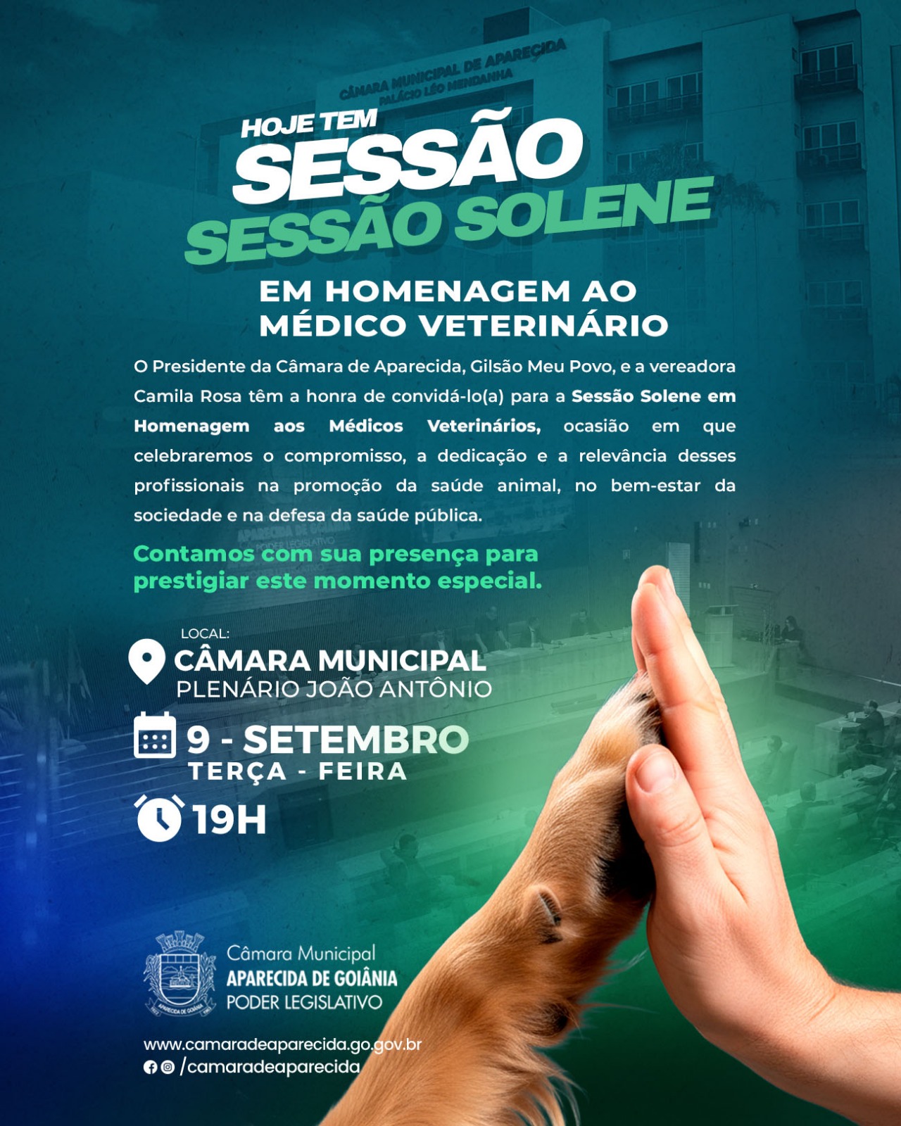 Câmara realiza sessão solene em homenagem aos médicos veterinários