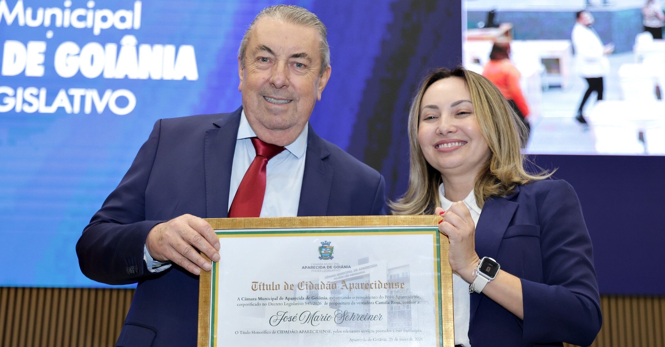 José Mário Schreiner recebe título de cidadão aparecidense